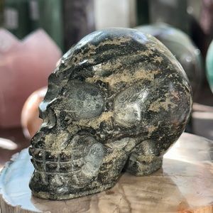 🎄SALE🎄Moss Agate Crystal Skull Carving!